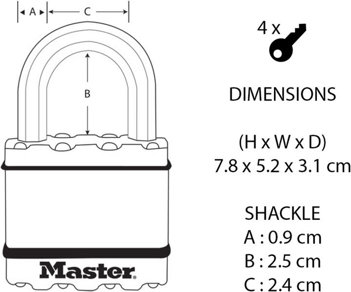 Actual product image Master Lock Excell M5BEURD