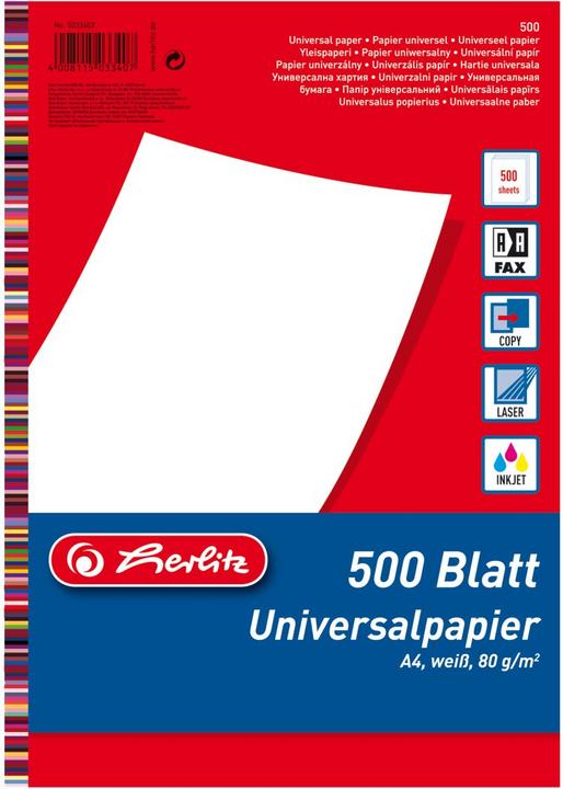 Herlitz Papier pour imprimante (80 g/m², 500 x, A4)