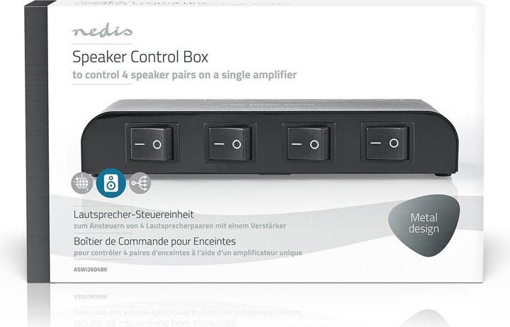 Actual product image Nedis Loudspeaker Control Unit - 4 ways - Terminal - Black (0.10 m)