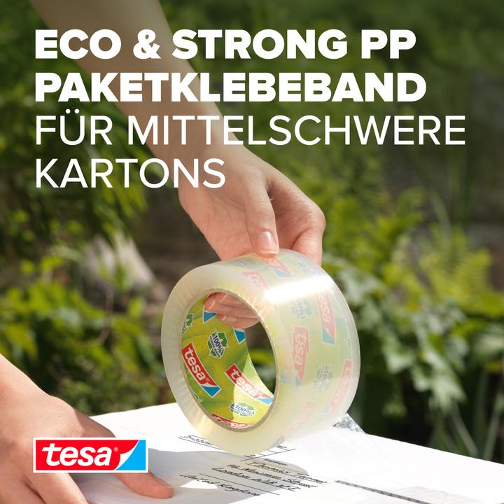 Image du produit tesa tesapack ECO & STRONG Ruban d'emballage - Ruban d'emballage écologique en plastique 100 % recyclé (50 mm)
