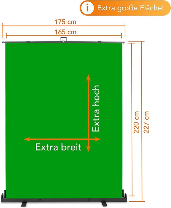 Actual product image Walimex pro Roll-up panel background green 165x220 (176.50 cm, 226 cm)