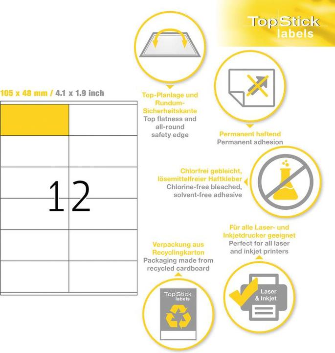Actual product image TopStick HERMA universal labels
