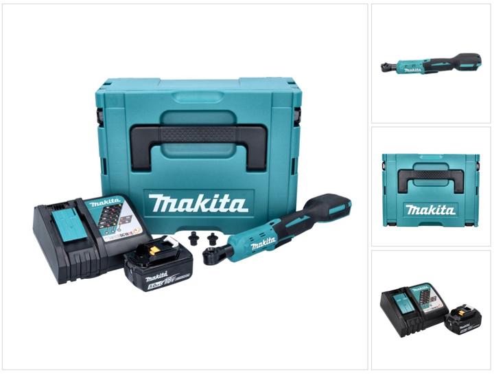 Makita DWR 180 RT1J Akku Ratschenschrauber 18 V 47,5 Nm 1/4" 3/8" + 1x Akku 5,0 Ah + Ladegerät + Mak (1/4")