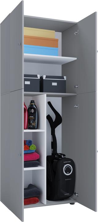Actual product image VCM Holz Besen Putzschrank Lona mit Drehtüren (70 x 37 cm)