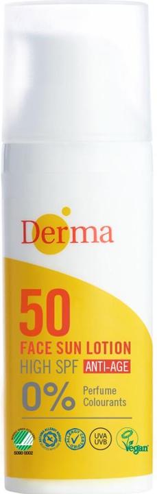 Actual product image Deroma Face Sun Lotion SPF 50 50 ml (Sun cream face, SPF 50, 50 ml)