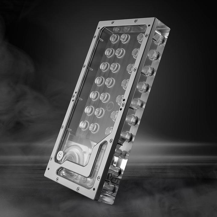 Actual product image EKWB EK-QuantumX Loophole Distroplate D5 PWM - silver