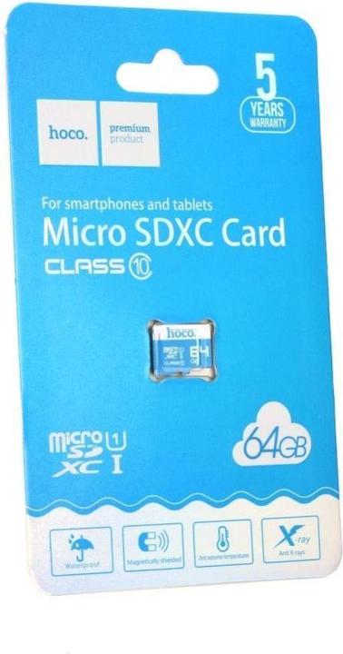 Produktbild Hoco Speicherkarten Speicherkarte microSD 64GB Klasse 10 (64 GB, microSD, U1, UHS-I)