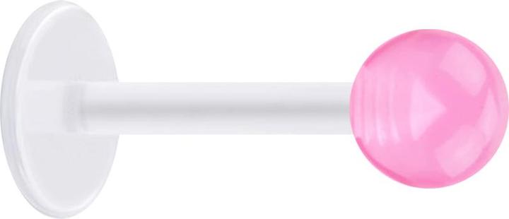 Image du produit Star Piercing Micro Labret transparent avec boule rose transparente (sans laiton, Acrylique, Bioflex)