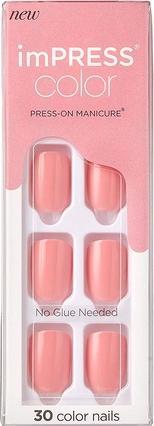 KISS Self-adhesive nails imPRESS Color Pretty Pink 30 pcs (L) (Pretty Pink)