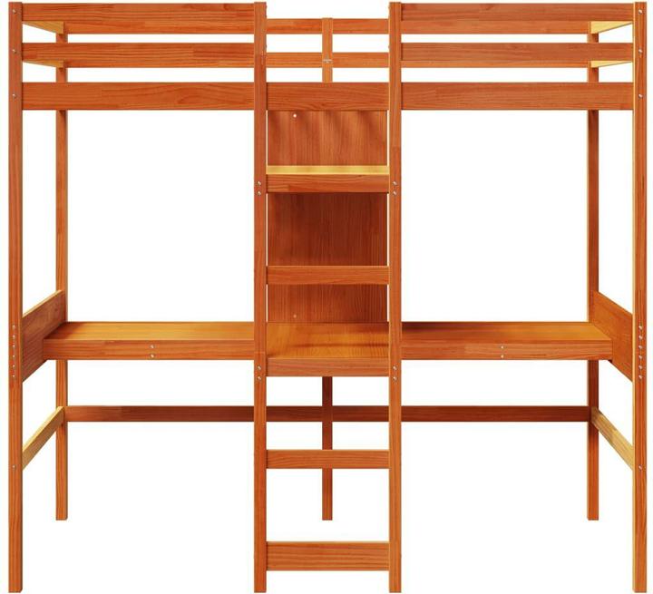 Produktbild VidaXL Hochbett mit Schreibtisch & Ablagen (90 x 200 cm)