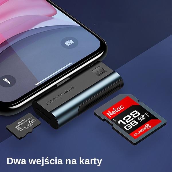 Produktbild Usams Czytnik kart SD/microSD ze złączem lightning czerwony/red SJ430DKQ02 (US-SJ430) (Lightning)
