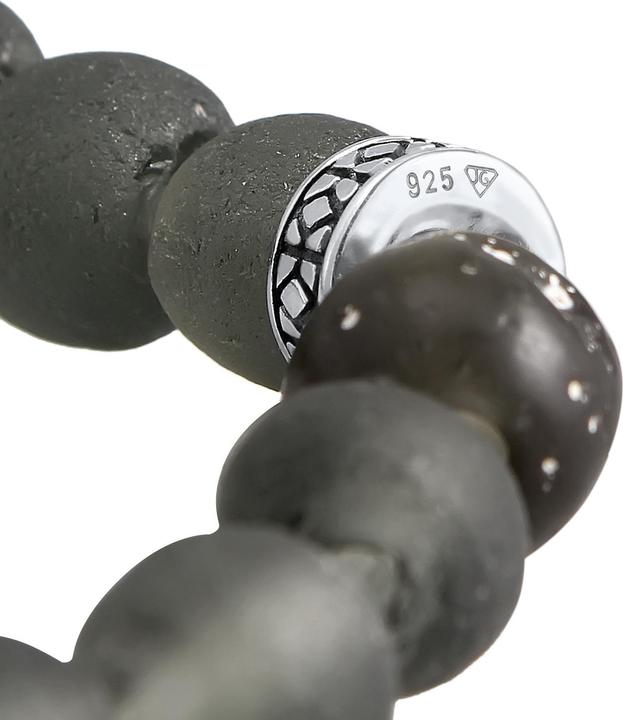 Produktbild Kuzzoi Armband Recycelte Glas Perlen Beads Olive 925 Silber (23 cm, Glas, 925er Sterling Silber, Plastik, No stone)