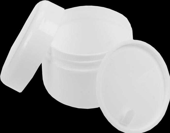 Kosmetik-Dose Kunststoff, weiss mit Innendeckel für 50 ml, Ø 5 cm, Höhe: 4,5 cm