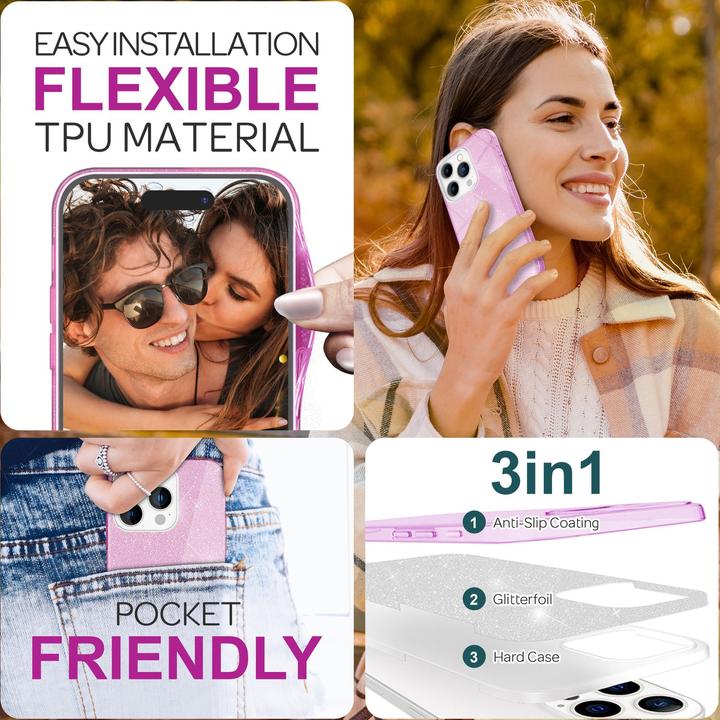 Produktbild Nalia Glitzer Hybrid Hülle (Apple iPhone 16 Pro Max)