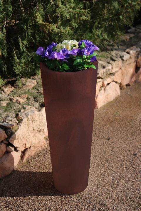 Actual product image Newgarden FICUS 60 planter, tub large double-walled round, high ø29x59cm bronze 16L outdoor