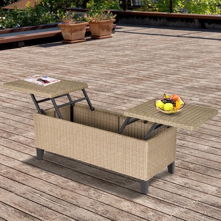 Produktbild Outsunny 2in1 Gartentisch mit Stauraum