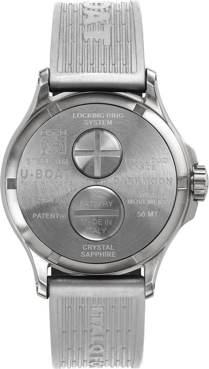 Immagine prodotto U-Boat 9542 Orologio da uomo Darkmoon White SS 44mm 5ATM (Orologio da polso analogico, 44 mm)