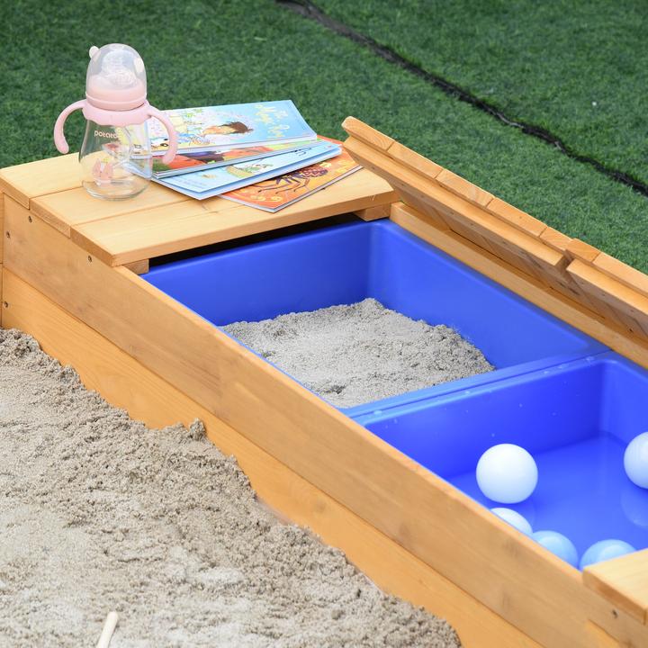 Produktbild Outsunny Sandkiste mit Bank und Aufbewahrungsfächern