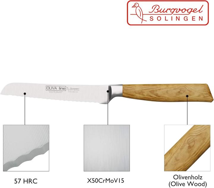 Image du produit Burgvogel Solingen Couteau à pain Oliva (13 cm)