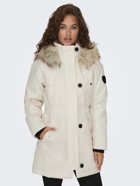Produktbild Only Kapuze mit abnehmbarem Kunstfell-Rand Gerippte Ärmelbündchen Parka Langer Parka (XS)