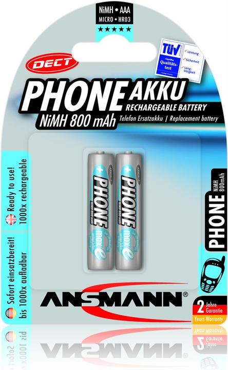 Image du produit Ansmann AAA (2 pcs, AAA, 800.80 mAh)