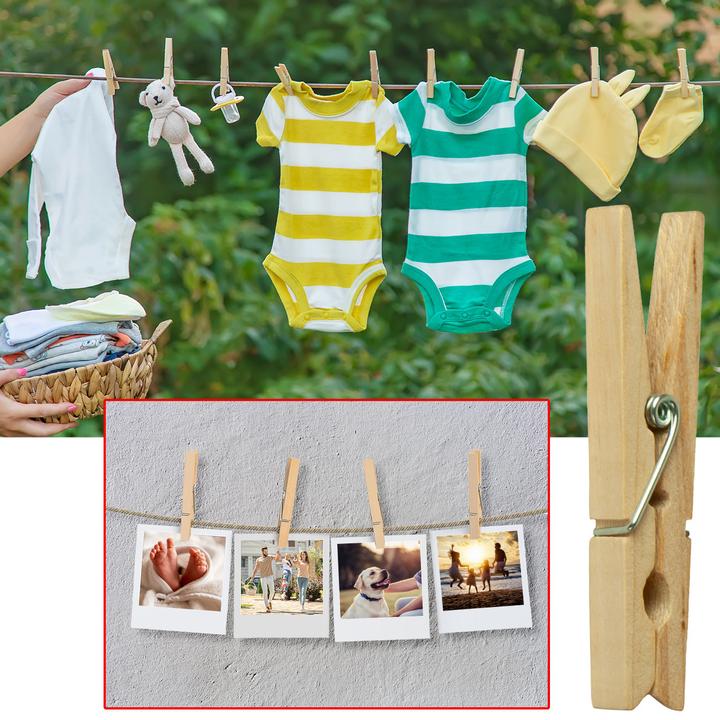 Actual product image Natura Punto Wooden clothespins, 24 pieces, natural