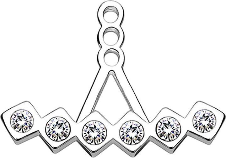 Immagine prodotto Star Piercing Orecchino Giacca d'argento con sei quadrati e cristallo