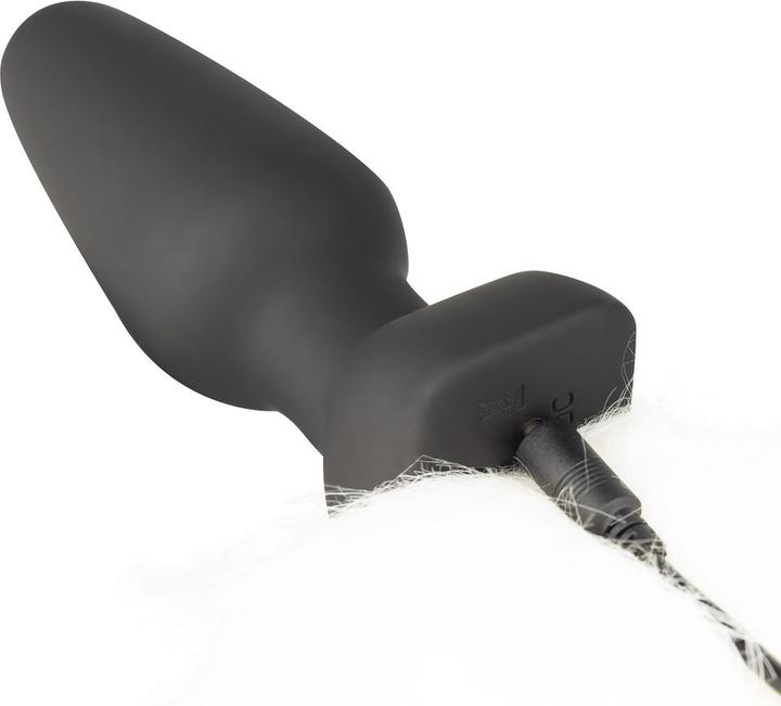 Actual product image Tailz Vibrating Anal Plug with Fox Tail White