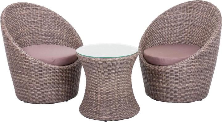 Actual product image Garden Pleasure Poly Rattan Lounge Malibu 3pcs