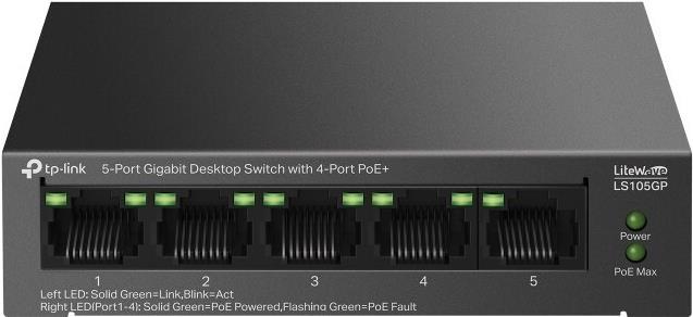 Actual product image TP-Link LS105GP 5xGb (4xGb POE+) Desktop switch (5 Ports)