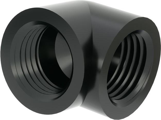 Actual product image Barrow Adapter 90 degree G1/4 inch female to G1/4 inch female - black