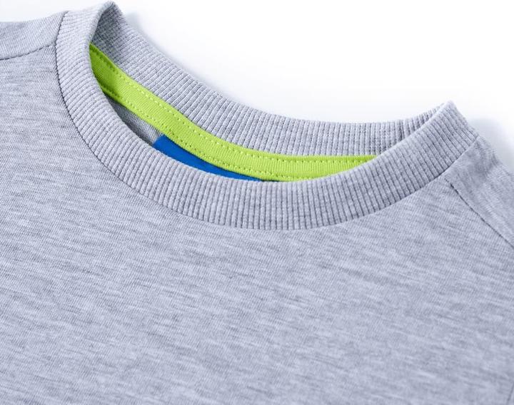 Actual product image VidaXL Children's long-sleeved shirt grey melange 140,Material: 95 (140)