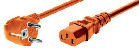 Actual product image Exertis Connect Mains connection cable, angled Schuko plug to IEC socket, orange, 1.8 m mains connection cable (1.80 m)