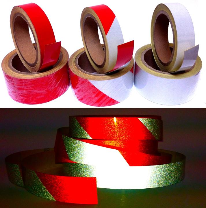 Actual product image Heskins Reflek. juosta 50 mm x 10 m, raud./balt. (50 mm)