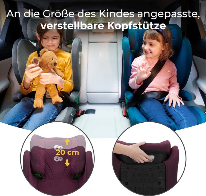 Immagine prodotto KinderKraft Junior Fix 2 I-Size Cherry Pearl (Seggiolino per bambini, ECE R129/i-Size Standard)
