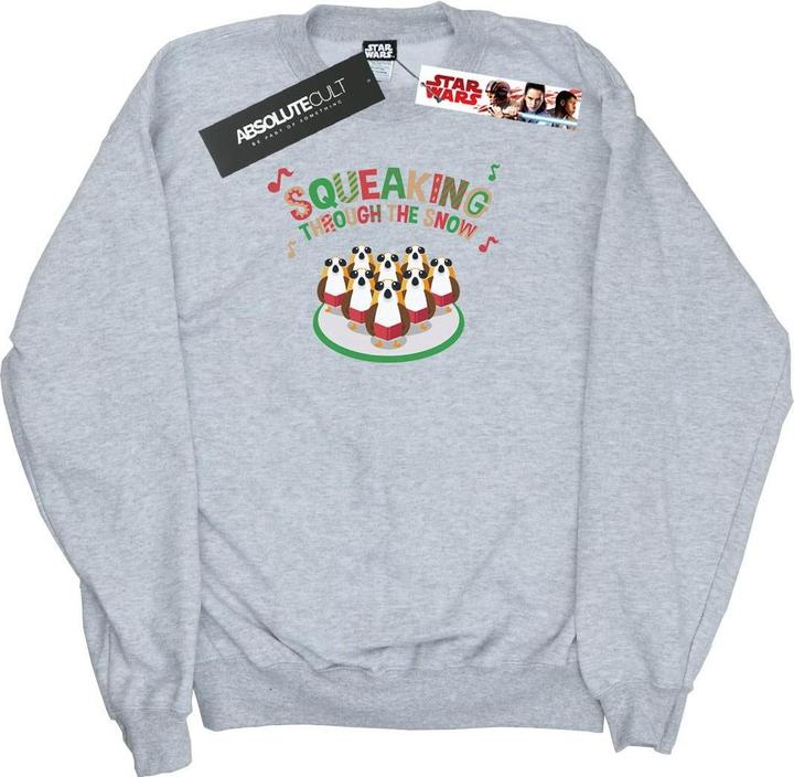 Actual product image Star Wars Mens The Last Jedi Porgs Squeaking Through The Snow Sweatshirt (L)