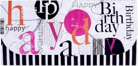 Produktbild Artebene Geschenkumschlag Happy Birthday schwarz magenta (Geschenktüte)