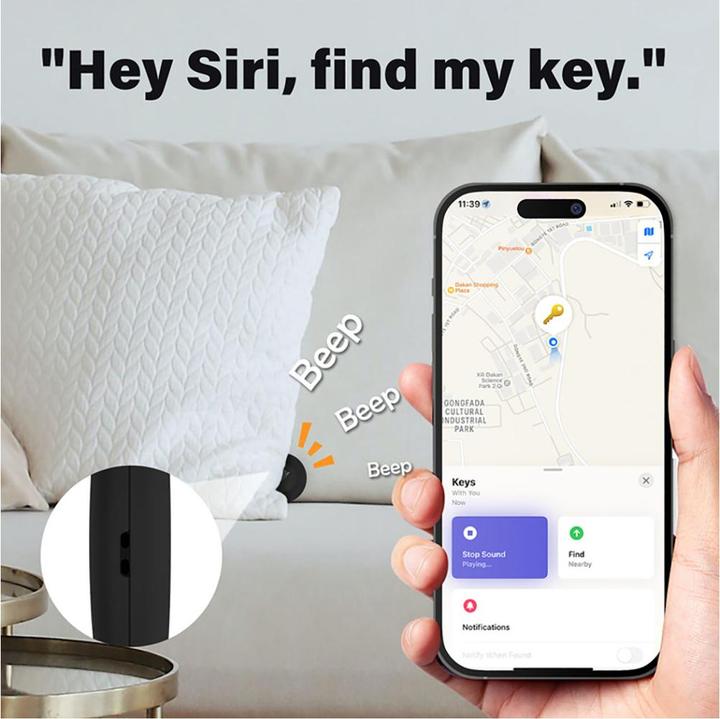 Actual product image Mili Lifemate Life Tag, item finder - Black (Apple)