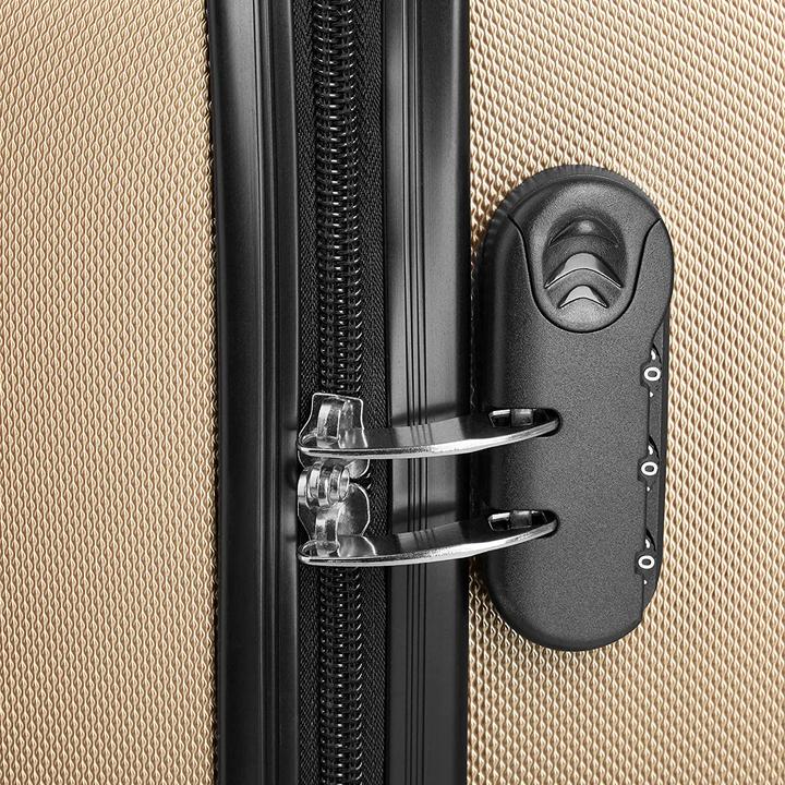 Actual product image tectake 800763 Suitcase set 4-pcs, champagne | No. 403411 (90 l, M (50 - 90l), L (90 - 115l), XL (from 140l))