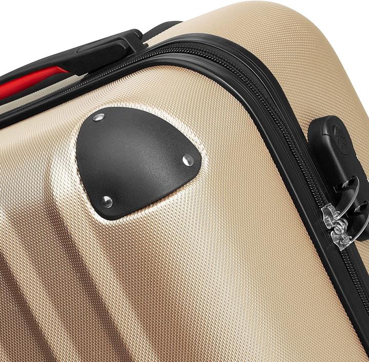 Actual product image tectake 800763 Suitcase set 4-pcs, champagne | No. 403411 (90 l, M (50 - 90l), L (90 - 115l), XL (from 140l))