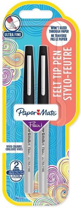 Image du produit Paper Mate Stylo fibre Flair 2er UF (Noir, gris, 2 x)