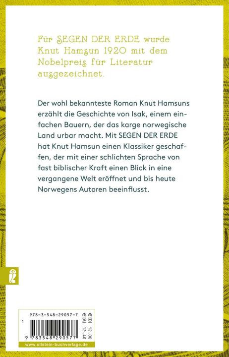 Image du produit Segen der Erde (Allemand, Knut Hamsun, 2019)