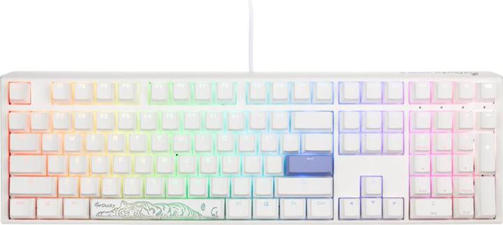 Produktbild Ducky One 3 Classic Pure White Gaming Tastatur, RGB LED - MX-Red (US) (US, Kabelgebunden)