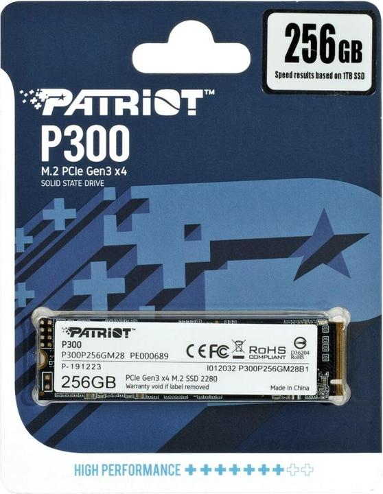 Image du produit Patriot P300 SSD 256GB (256 Go, M.2 2280)