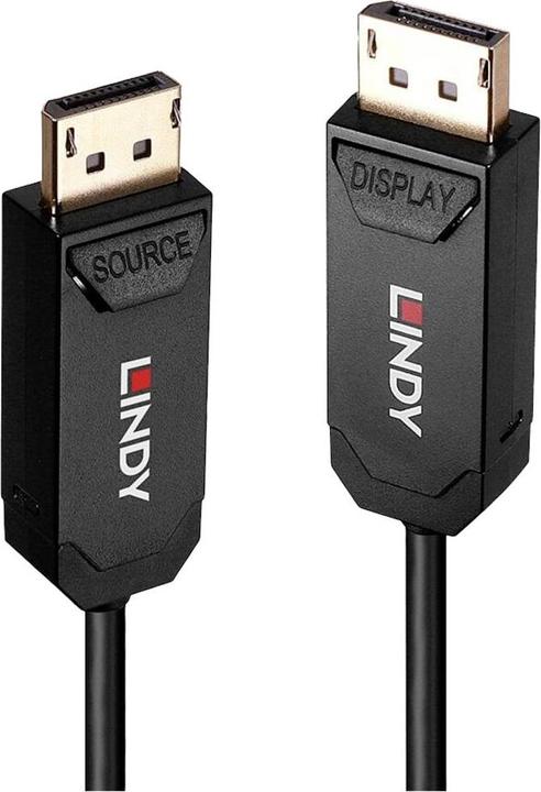 Image du produit Lindy 10m de câble Fibre Optic Hybrid DP 2.0 UBHR10 40Gbps, jusqu'à 8K60 (10 m, DisplayPort)