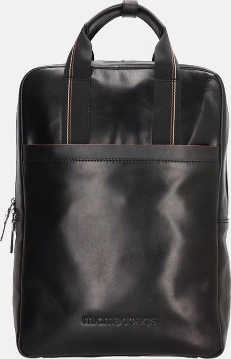 Micmacbags Le Mans Heren LaptoptasRugzak Leer - Zwart