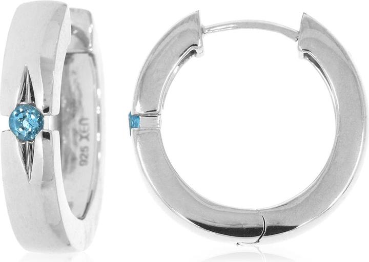 Image du produit Xen Créoles avec topaze bleue suisse env. 0,32 ct. rhodiée (Argent sterling 925)