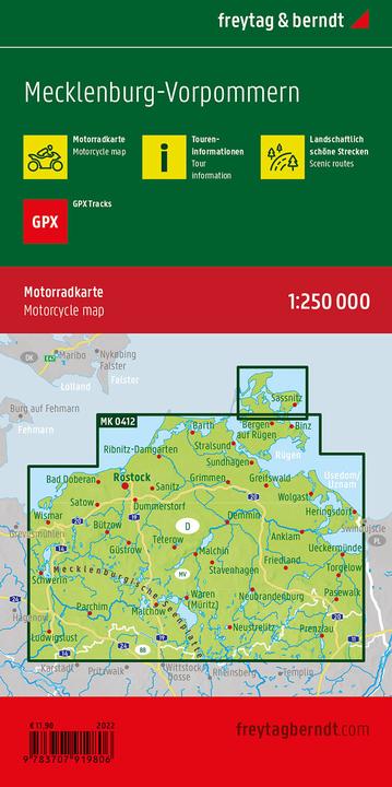 Actual product image Mecklenburg-Vorpommern, Motorbike Map 1