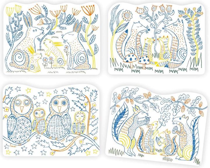 Image du produit Djeco Coloriage couleurs cachées famille de hiboux