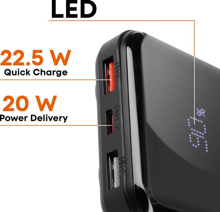 Actual product image LinQ 10,000mAh power bank + Lightning / USB-C cable (10000 mAh)